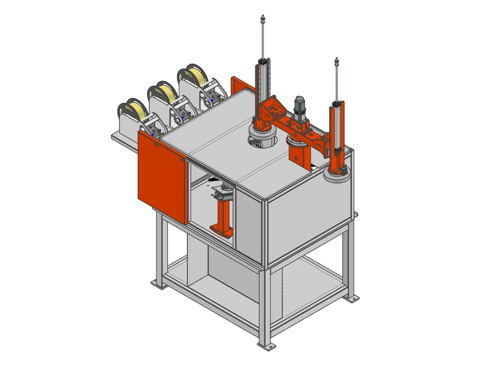 Machine de soudage d'anneaux de pied &agrave; trois stations pour la fabrication de bouteilles de GPL